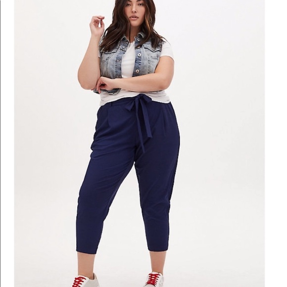 torrid Pants - Torrid Blue Front Tie Pleated Pants Plus Size 6S